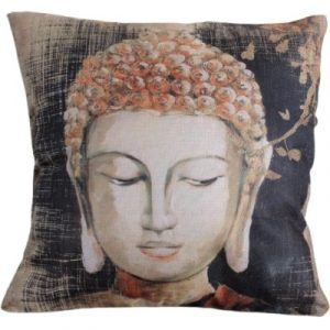 Housse de Coussin Tête de Bouddha beige
