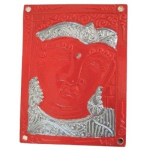 Boîte Bouddha rouge et argent 19cm
