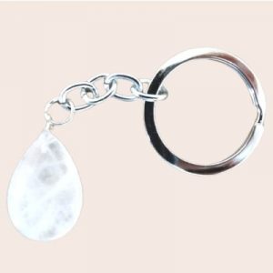 Porte Clés Goutte en Quartz rose