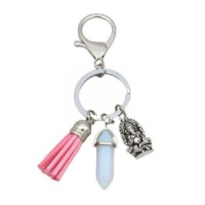Porte Clés Ganesh Prisme Chakras en Opaline