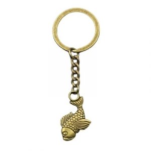 Porte Clés Poisson Arowana bronze