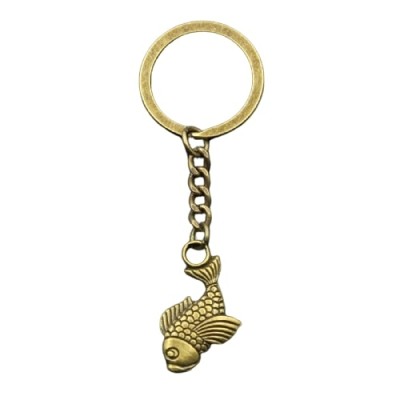 Porte Clés Poisson Arowana bronze