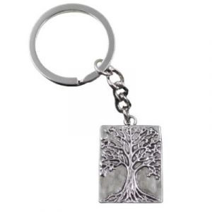 Porte Clés Arbre de vie argenté