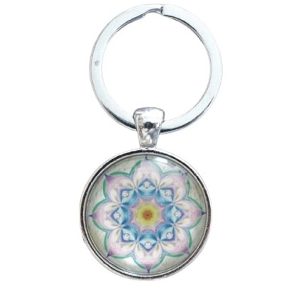 Porte Clés Lakshmi Yantra Mandala rose – Image 2
