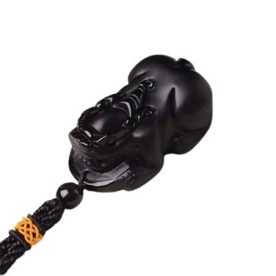 Suspension Pi Yao en Obsidienne noire – Image 2
