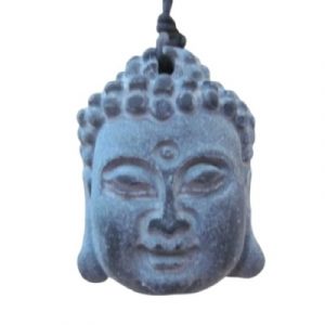 Pendentif Tête de Bouddha en Obsidienne noire