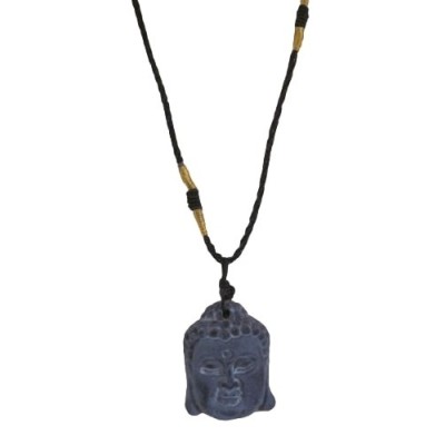 Pendentif Tête de Bouddha en Obsidienne noire – Image 2
