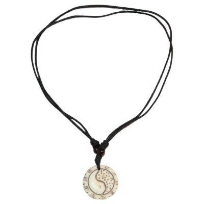 Collier pendentif Yin Yang beige – Image 2