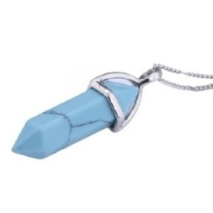 Collier Pendentif Prisme Chakra en Turquoise