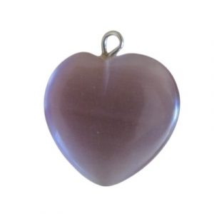Pendentif Coeur en Oeil de chat violet
