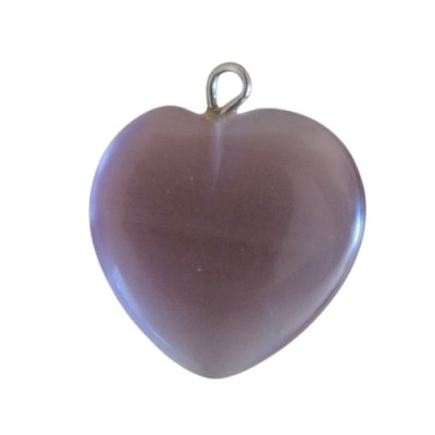 Pendentif Coeur en Oeil de chat violet