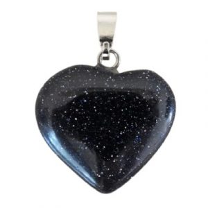Pendentif Coeur en Pierre de Sable bleu