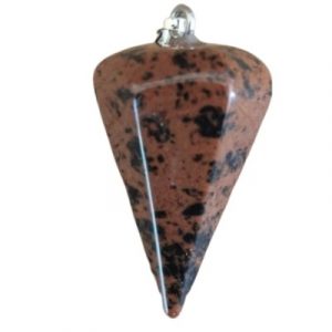 Pendentif Pendule en Obsidienne Acajou