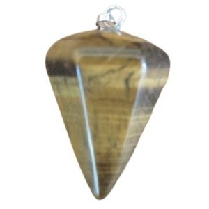 Pendentif Pendule en Oeil de Tigre marron