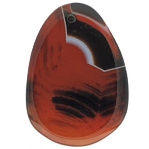 Pendentif Galet en Agate orange