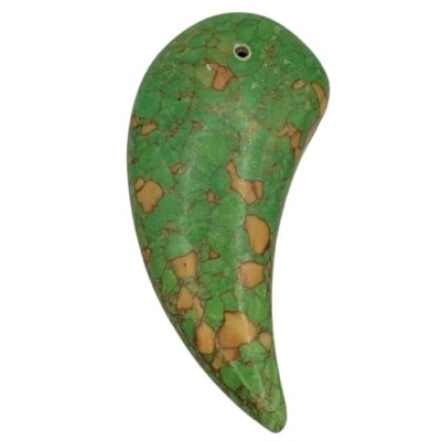 Pendentif Virgule en Jaspe Léopard