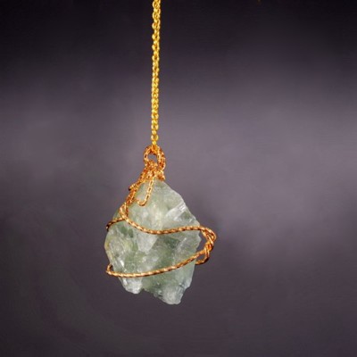 Collier Wire Wrapping en Pierre d'Aventurine verte brute – Image 2