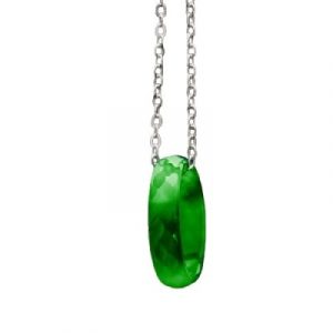 Collier Pendentif Anneau en Agate verte