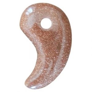 Pendentif Virgule en Pierre de Sable marron