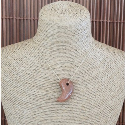 Pendentif Virgule en Pierre de Sable marron – Image 3
