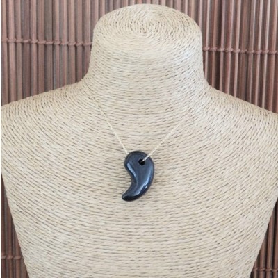 Pendentif Virgule en Pierre de Sable bleu – Image 3
