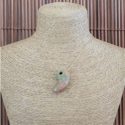 Pendentif Virgule en Unakite – Image 3