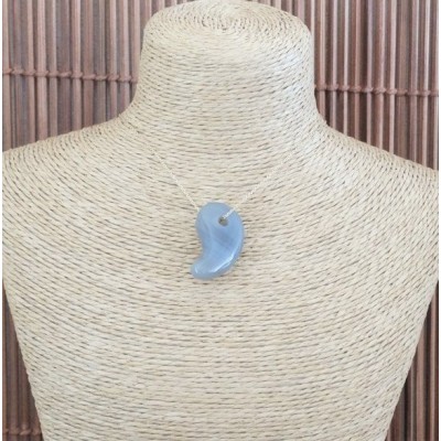 Pendentif Virgule en Agate grise – Image 3