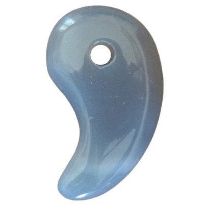Pendentif Virgule en Agate grise