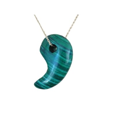 Pendentif Virgule en Malachite – Image 2