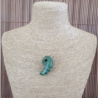 Pendentif Virgule en Malachite – Image 3