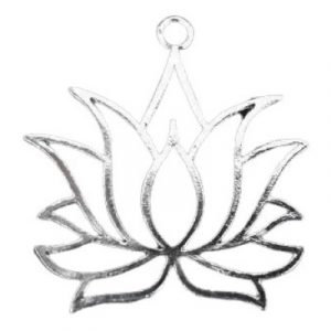 Pendentif Protecteur Fleur de Lotus argentée