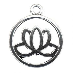 Pendentif Fleur de Lotus de la Santé argentée