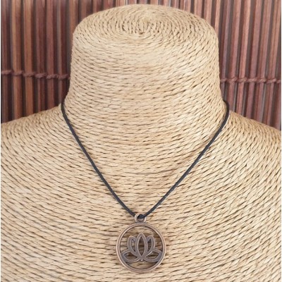 Pendentif Fleur de Lotus de la Santé bronze rouge – Image 2