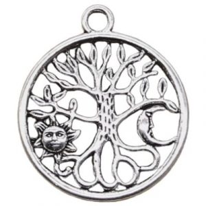 Pendentif Arbre de Vie Lune et Soleil