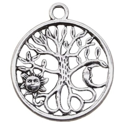 Pendentif Arbre de Vie Lune et Soleil