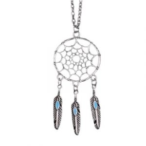 Collier Pendentif Attrape Rêves Turquoise
