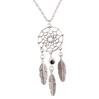 Collier Attrape Rêves Perle Anti Mauvais Oeil blanches