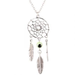 Collier Attrape Rêves Perle Anti Mauvais Oeil verte