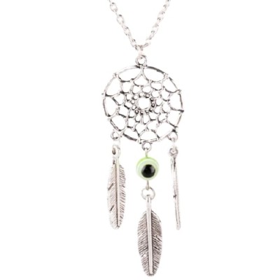 Collier Attrape Rêves Perle Anti Mauvais Oeil verte
