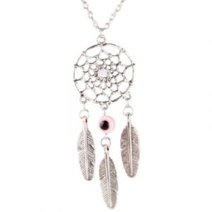 Collier Attrape Rêves Perle Anti Mauvais Oeil rose