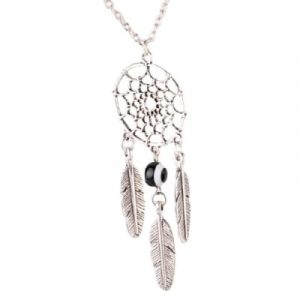 Collier Attrape Rêves Perle Anti Mauvais Oeil noire