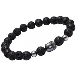 Bracelet Tête de Bouddha en Pierre de Lave