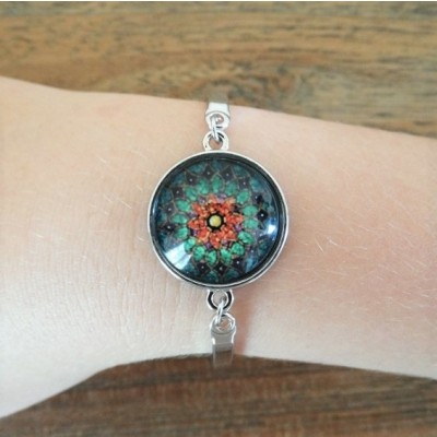 Bracelet Ganesh Yantra Mandala vert – Image 2