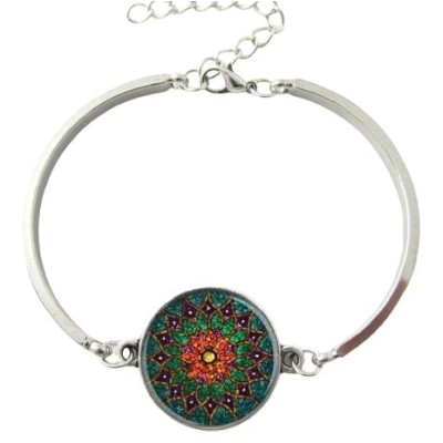 Bracelet Ganesh Yantra Mandala vert