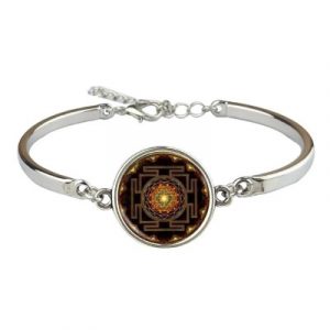 Bracelet Lakshmi Yantra Mandala orange