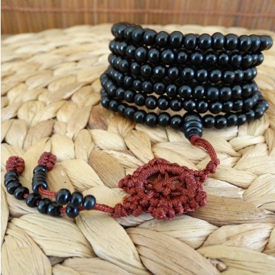 Grand Bracelet de Prières Tibétain noir – Image 2