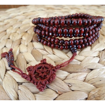 Grand Bracelet de Prières Tibétain rouge – Image 2