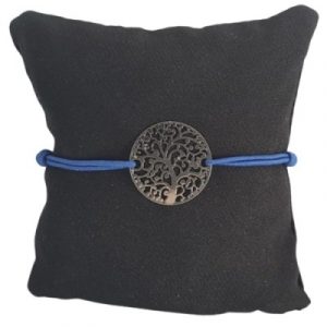 Bracelet bleu Arbre de Vie argenté