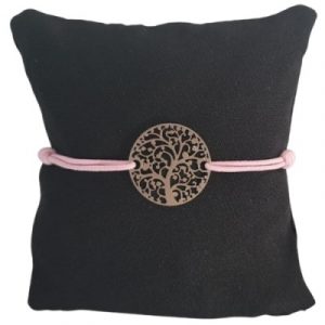 Bracelet rose Arbre de Vie argenté