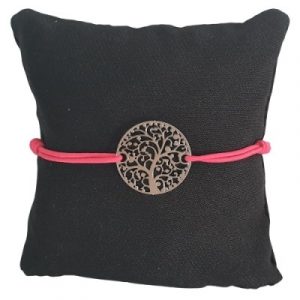 Bracelet fuschia Arbre de Vie argenté